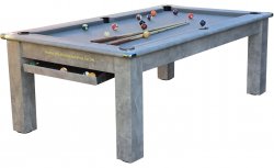 2-4 Week Delivery - Italian Grey Classic Square Leg Pool Dining Table - 6ft or 7ft