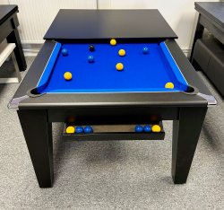 2-4 Week Delivery - Classic Slate Bed Pool Dining Table in Black - 6ft or 7ft