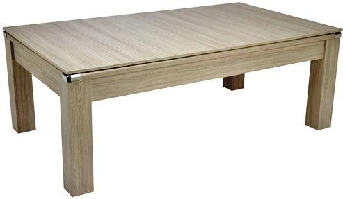 Avant Garde Pool Dining Table in Grey Oak with Wooden Dining Tops