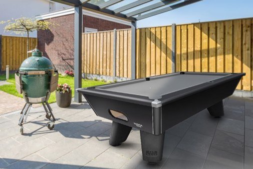 Cry Wolf Black Matt Slate Bed Outdoor Pool Table