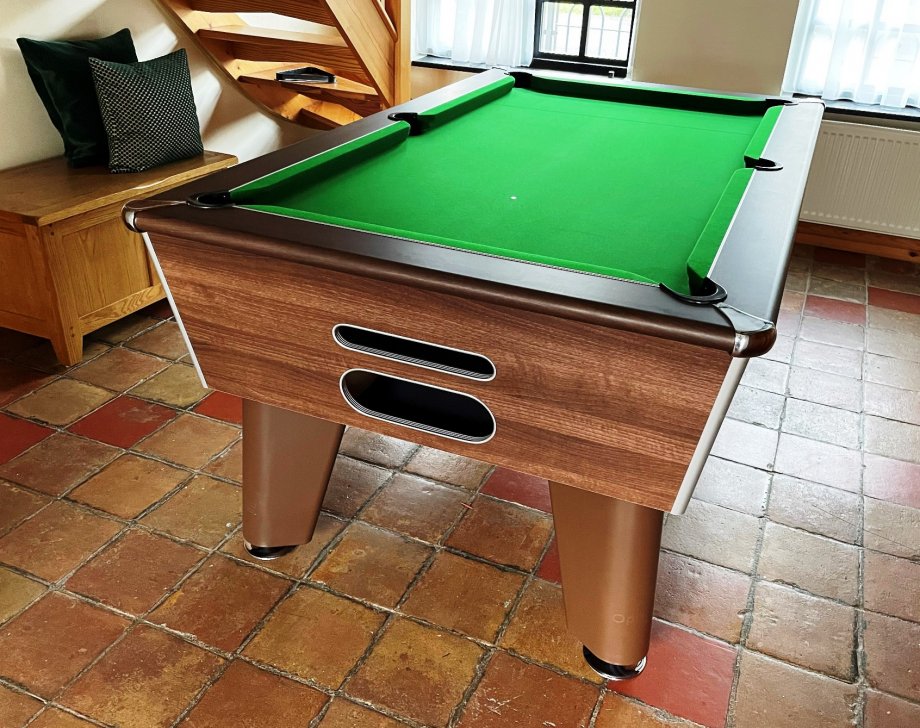 Optima Classic Dark Walnut Pool Table with Green Cloth