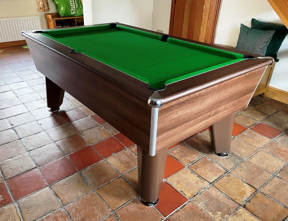 Optima Classic Dark Walnut Pool Table with Green Cloth