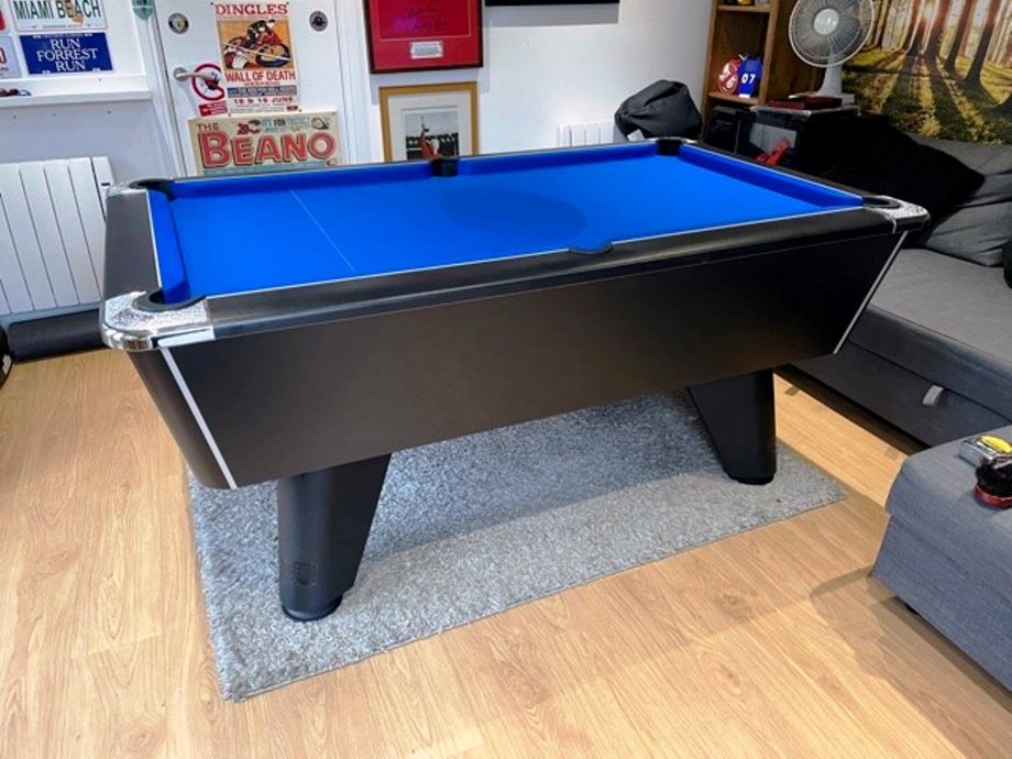 6ft Black Winner with Blue Cloth
