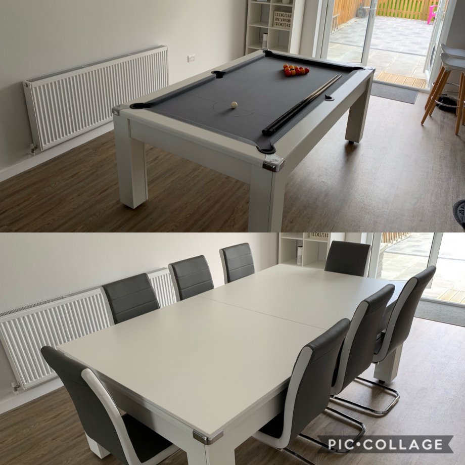 7ft White Avant Garde Pool Dining Table