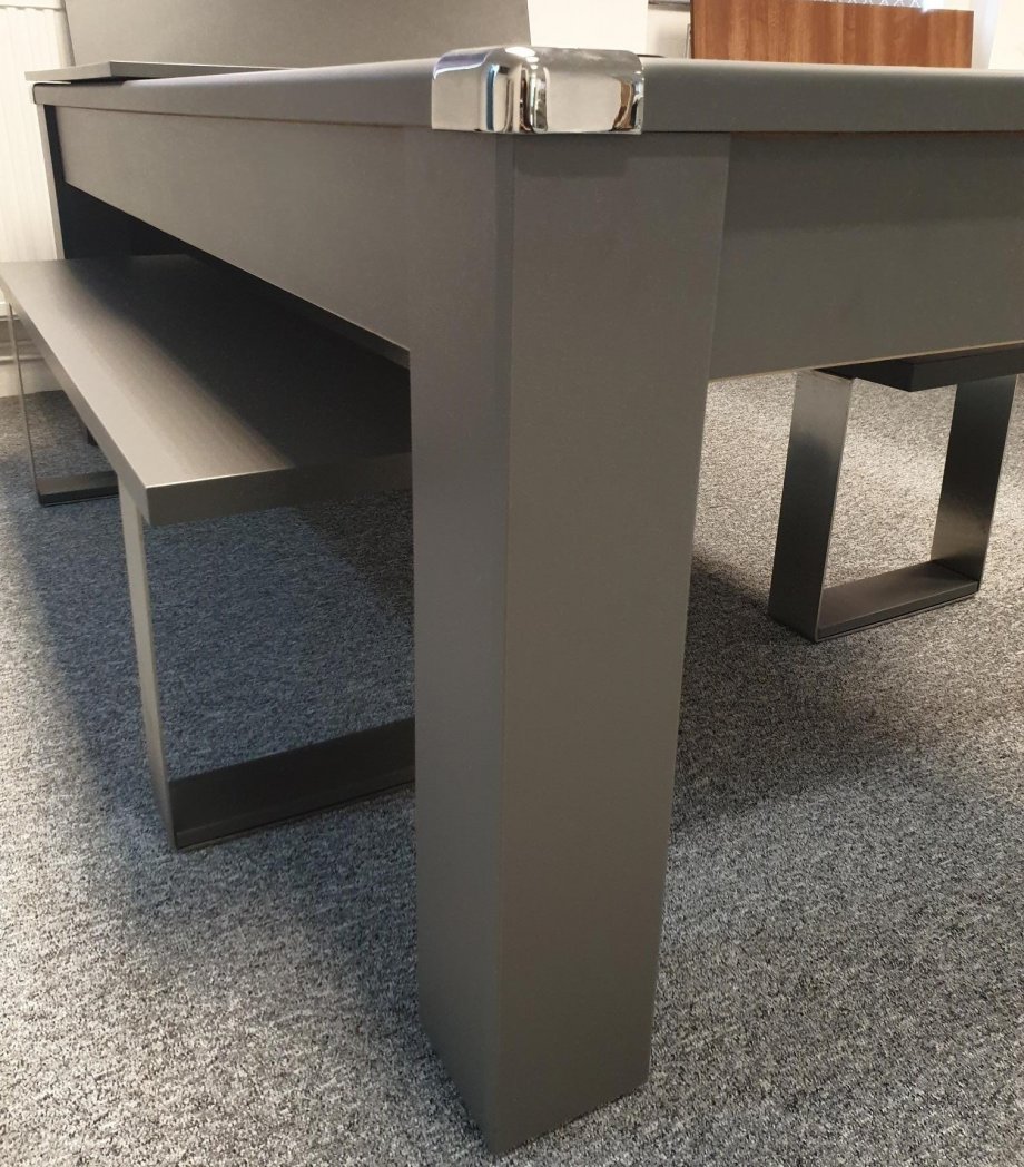 Onyx Grey Table with Grey Benches