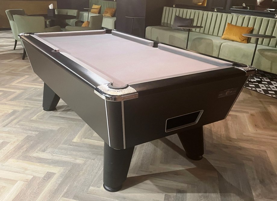 Black 7ft Supreme Winner Pool Table with Grey Cloth