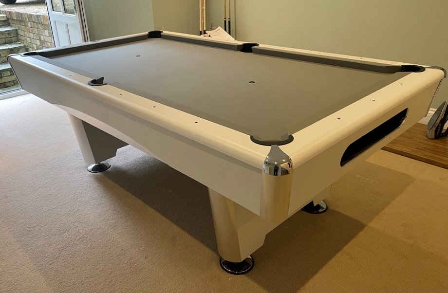 White Triumph Slate Bed Pool Table