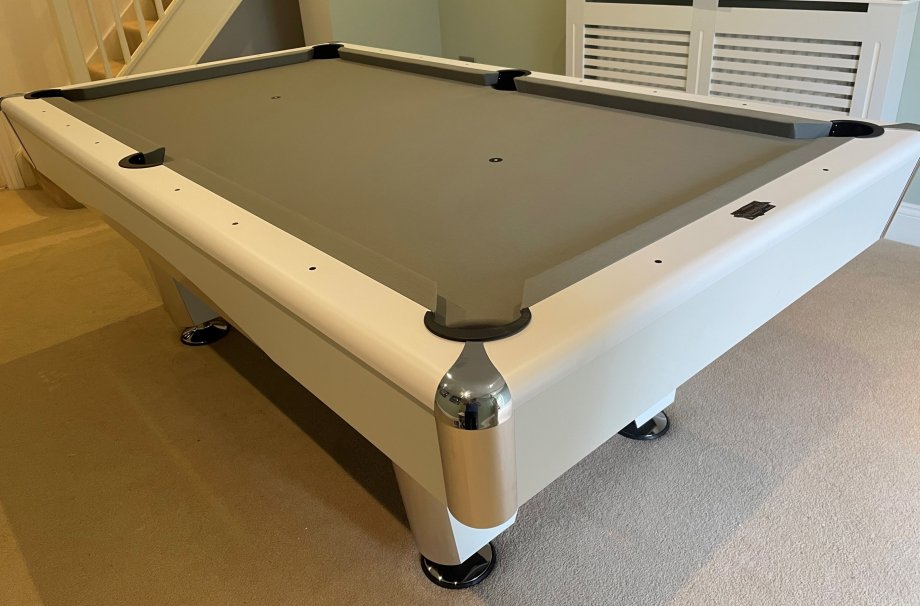 8ft White Triumph Pool Table