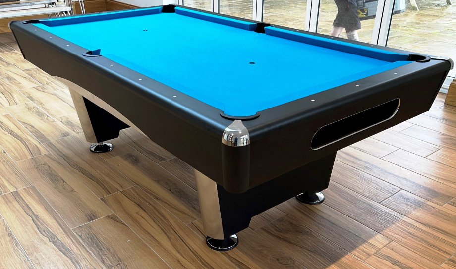 Black 7ft Triumph Table - Blue Cloth