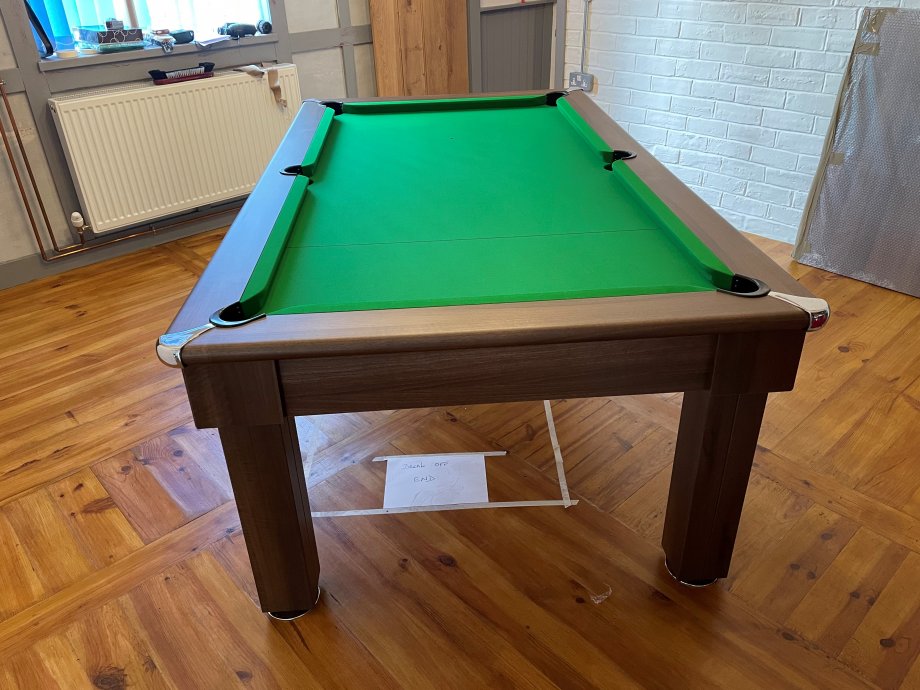 Tuscany Pool Dining Table - Dark Walnut Cabinet with Green Cloth