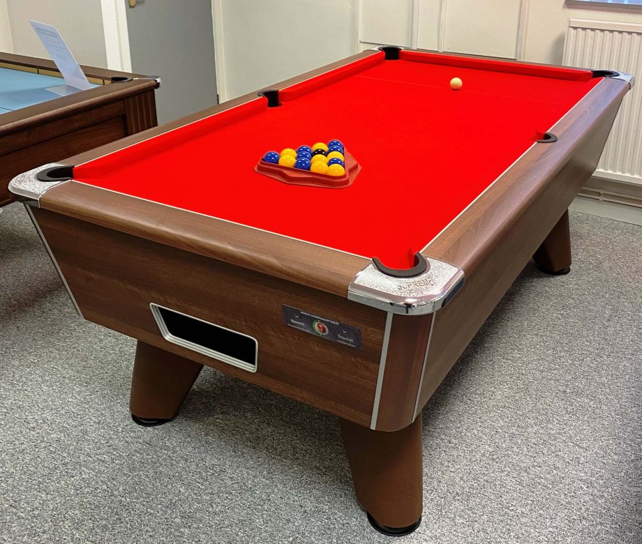 7ft Walnut Supreme Winner with Red Cloth