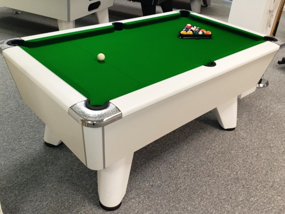 6ft White Supreme Winner Table with Green Cloth
