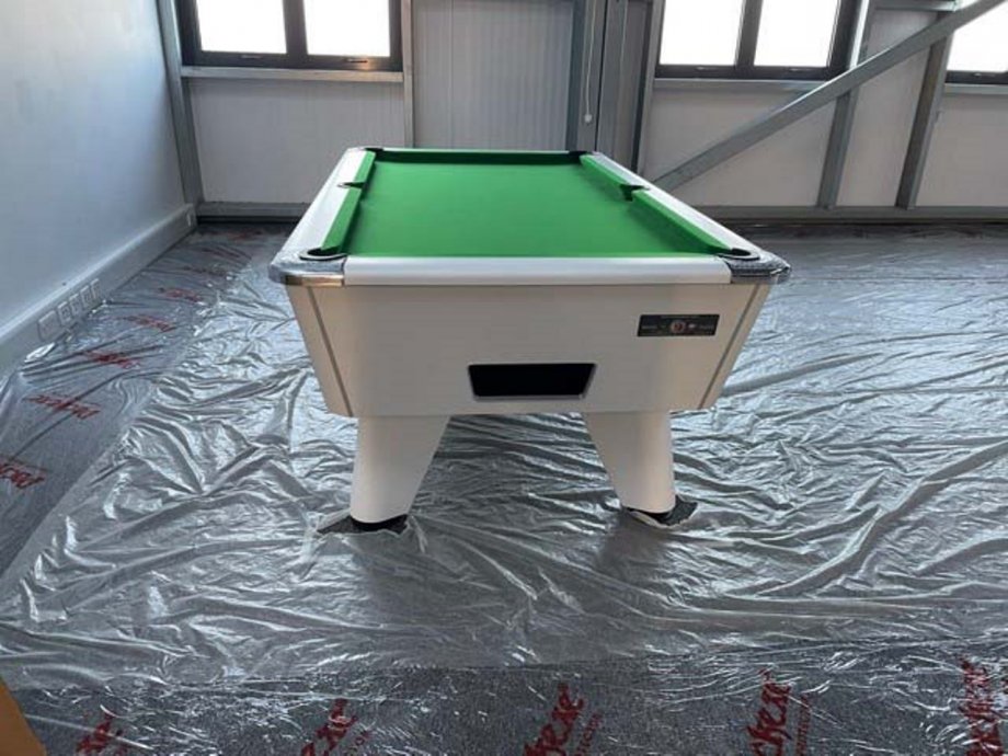 6ft White Table with Green Cloth