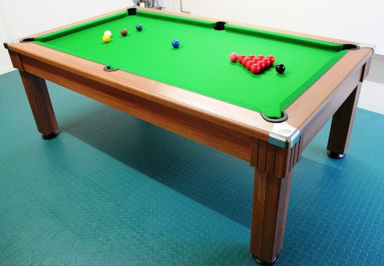 Windsor Walnut 7ft Pool Dining Table - Green Wool Cloth