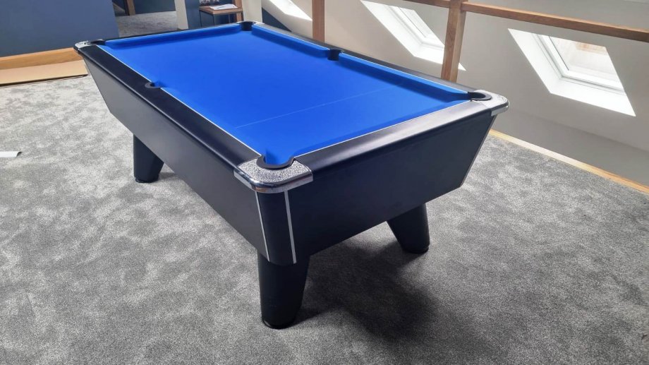 7ft Black Winner with Blue Cloth