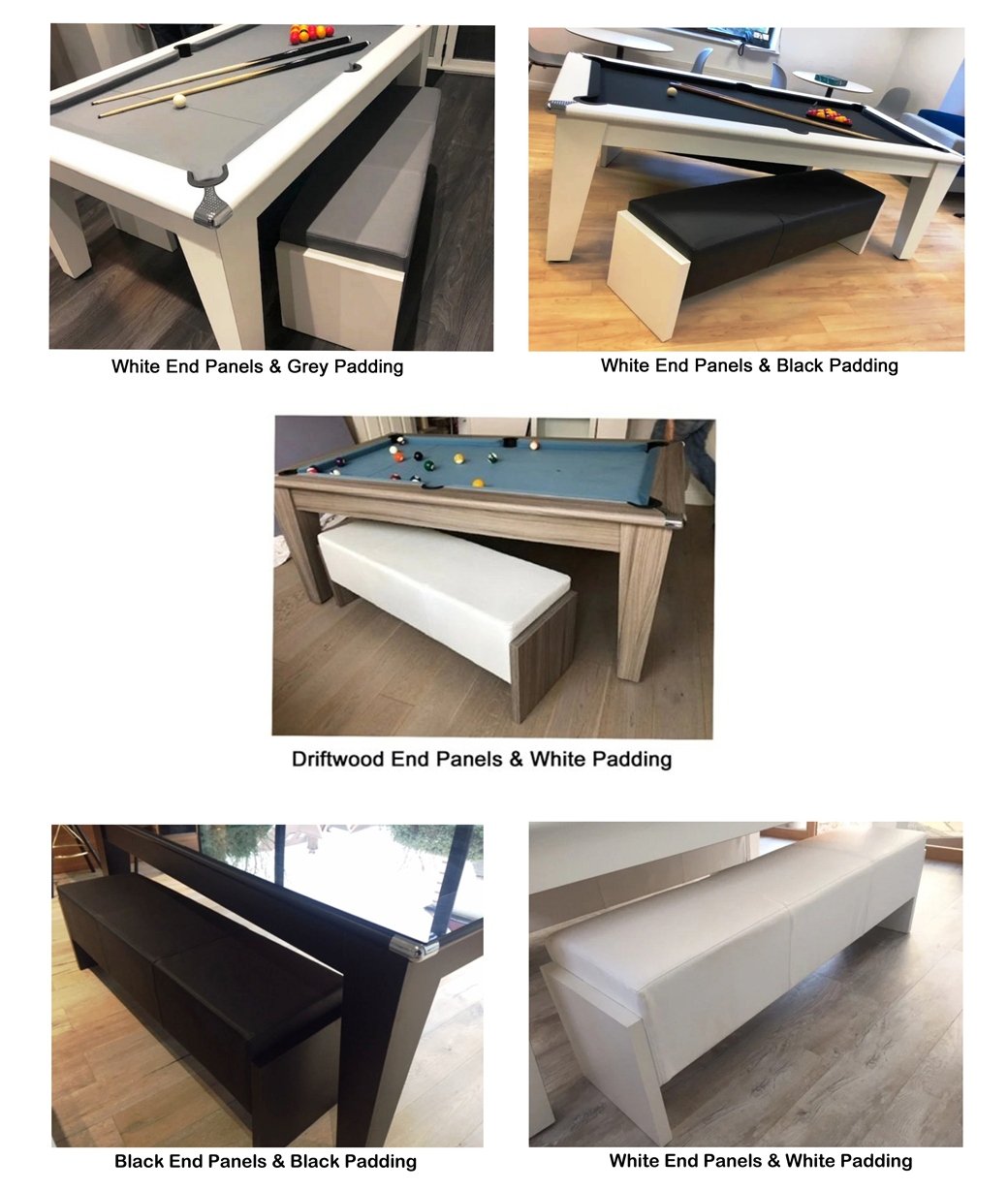 White Pool Table Bench Options