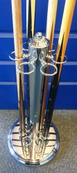 Chrome Finish Free Standing Cue Rack for 6 Cues