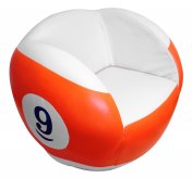 Pool Ball Chair - Orange and White 9 Ball