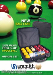Aramith Pro Cup 2 Inch Red and Yellow Ball Set in Case