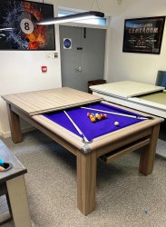 4-6 Week Delivery - Modern Classic Pool Dining Table in Driftwoood - 6ft or 7ft