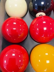 Aramith Pool Ball Set UK Red & Yellows Set