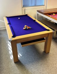 4-6 Week Delivery - Modern Classic Oak Pool Dining Table - 6ft or 7ft