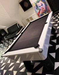 White Wolf High Gloss Slate Bed Pool Table - 6ft or 7ft