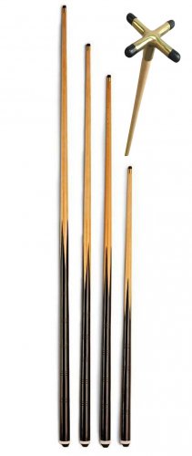 Pub Pool Cues x4 and Cross Rest & Stick