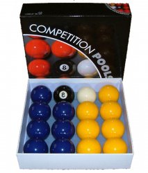 Pool Ball Set Blue and Yellow UK Ball Set