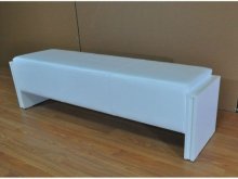 High Gloss White Padded Pool Table Bench