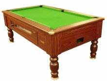 Optima Richmond Dark Walnut Coin Operated Slate Bed Pool Table 