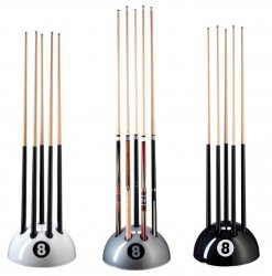 SALE - Pool Table 8 Ball Cue Rack - Black, White, Silver Red