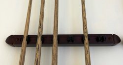 Pool Cue Wall Rack for 6 Cues - Mahogany