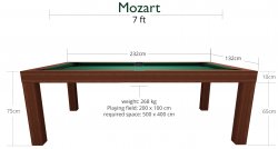 Dynamic Mozart Mahogany 7ft American Pool Dining Table