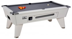 DPT Omega Pro White Coin Operated Slate Bed Pool Table
