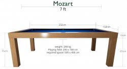 Dynamic Mozart Oak 7ft American Pool Dining Table