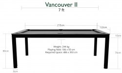 Dynamic Vancouver 7ft Black & Grey Pool Dining Table