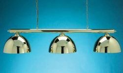 Pool Table Lighting Set - Bar & 3 Shades in Brass Finish