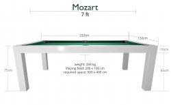 Dynamic Mozart White 7ft American Pool Dining Table