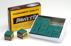 Pioneer Pool Cue Chalk 12 Cubes - Blue, Green, Red