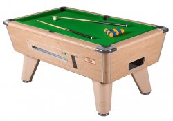 Supreme Winner Oak Coin Operated Slate Bed Pool Table