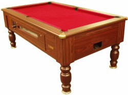 Optima Richmond Dark Walnut Coin Operated Slate Bed Pool Table