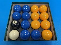 Aramith Pool Balls Blue and Yellow UK Set