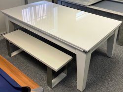 High Gloss White Pool Dining Table - 6ft or 7ft Size