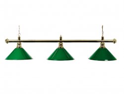 Pool Table Lighting Set - Brass Bar & Green Shades