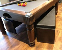 4-6 Week Delivery - Classic Slate Bed Pool Dining Table in Black - 6ft or 7ft
