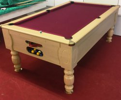 Optima Domestic Light Oak Slate Bed Pool Table