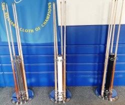 White and Chrome - Free Standing Cue Rack for 6 Cues