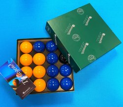 Aramith Pool Balls Blue and Yellow UK Set