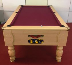 Optima Domestic Light Oak Slate Bed Pool Table